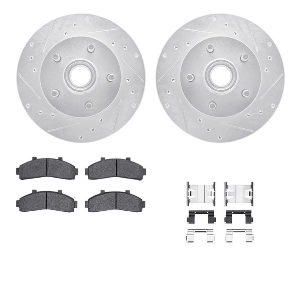 Dynamic Friction Co 7412-54026, Rotors-Drilled and Slotted-Silver w/Ultimate Duty Brake Pads incl. Hardware, Zinc Coated 7412-54026